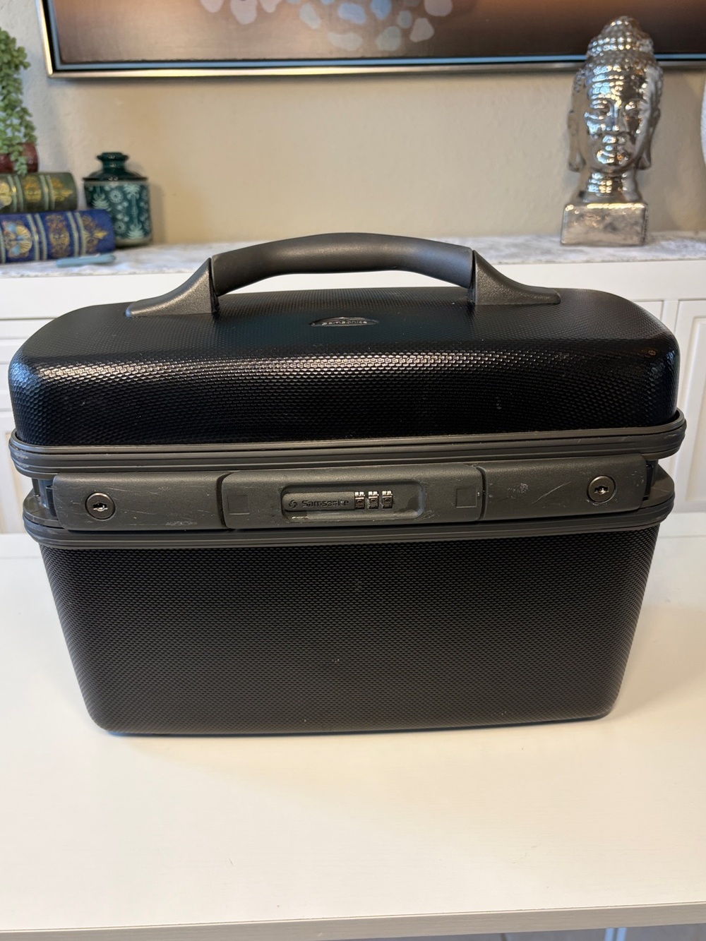 Vintage Samsonite Black and Gray Hard Shell Travel Traincase Luggage Suitcase